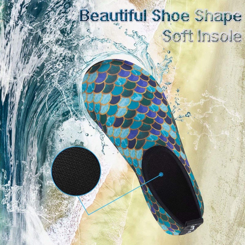 YALOX Water Shoes Women's Men's Outdoor Beach Swimming Aqua Socks Quick-Dry Barefoot Shoes Surfing Yoga Pool Exercise(YL-Black/Green,38/39EU), 7.5-8.5 Women/6-7 Men - Image 2